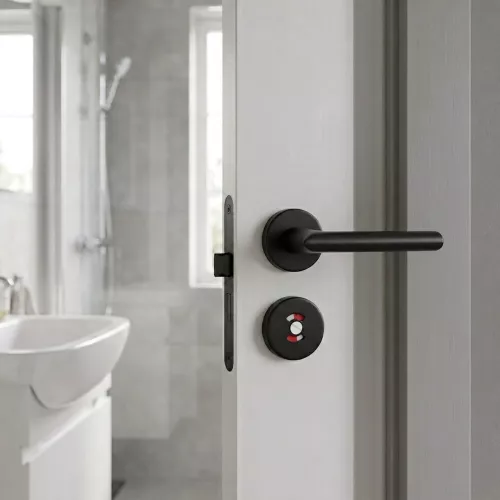 Swedoor Innedörrshandtag Stockholm Svart Med WC-Vred