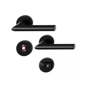Swedoor Indoor Door Handle Stockholm Black With Toilet Lock