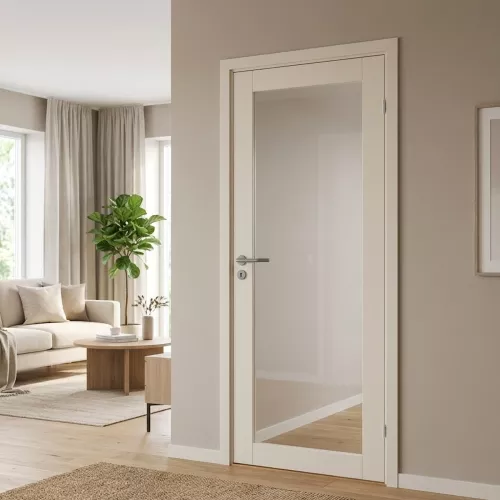 Swedoor Purity GW01L White NCS-S 0502-Y Interior Door With Clear Glass