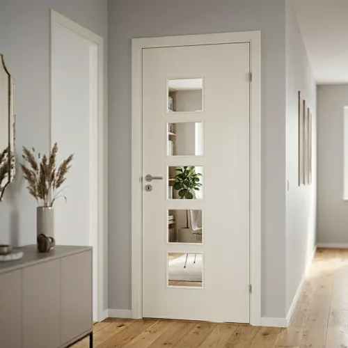 Swedoor Stabil Effekt Q505 Hvid NCS-S 0502-Y Indvendig Dør Med Klart Glas