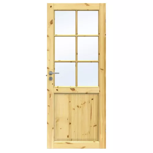 Swedoor Tradition SP6 Allmoge Klarlackad Massiv Furu Innerdörr Med Klarglas