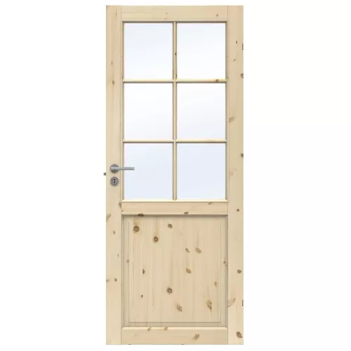 Swedoor Tradition SP6 Allmoge Obehandlad Massiv Furu Innerdörr Med 6 Glassektioner