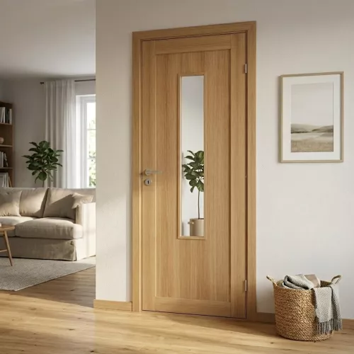 Swedoor Unique 01L GWA 1120 Oak Interior Door With Clear Glass