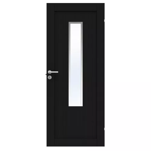 Swedoor Unique 01L GWA 1120 Black Stained Oak Interior Door With Clear Glass