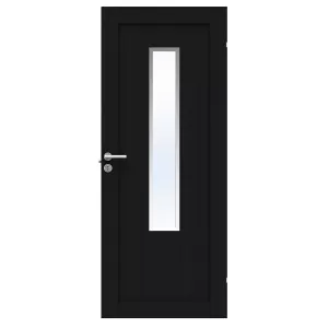 Swedoor Unique 01L GWA 1120 Black Stained Oak Interior Door With Clear Glass (With Options)