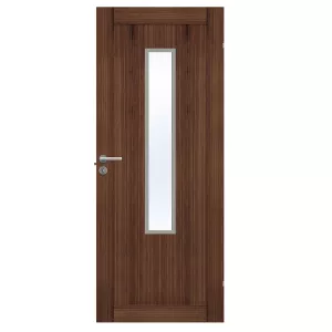 Swedoor Unique 01L GWA 1120 Walnut Interior Door With Clear Glass (With Options)