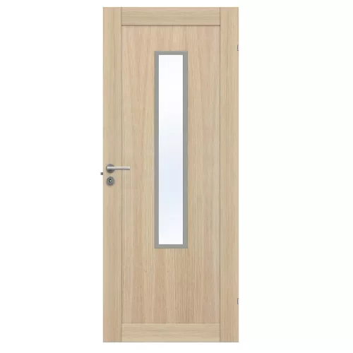 Swedoor Unique 01L GWA 1120 White Pigmented Oak Interior Door With Clear Glass