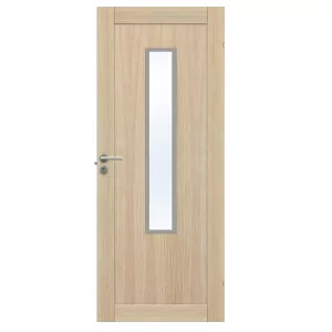 Swedoor Unique 01L GWA 1120 White Pigmented Oak Interior Door With Clear Glass (With Options)