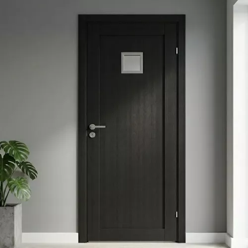 Swedoor Unique 01L GWA 120 Black Stained Oak Interior Door With Clear Glass