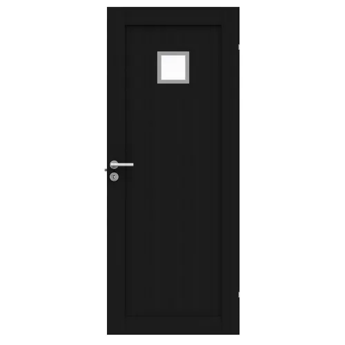 Swedoor Unique 01L GWA 120 Black Stained Oak Interior Door With Clear Glass