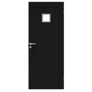 Swedoor Unique 01L GWA 120 Black Stained Oak Interior Door With Clear Glass (With Options)