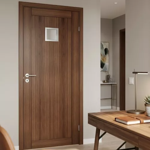 Swedoor Unique 01L GWA 120 Walnut Interior Door With Clear Glass