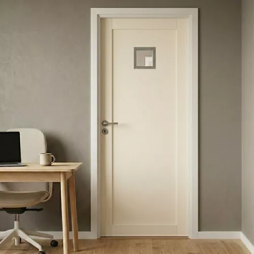 Swedoor Unique 01L GWA 120 White NCS-S 0502-Y Interior Door With Square Glass Section