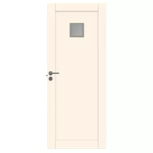 Swedoor Unique 01L GWA 120 White NCS-S 0502-Y Interior Door With Square Glass Section (With Options)