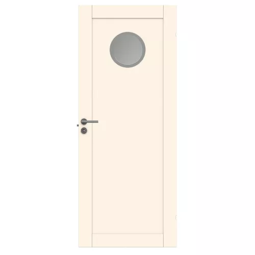 Swedoor Unique 01L GWA 130 White NCS-S 0502-Y Interior Door With Round Glass Panel