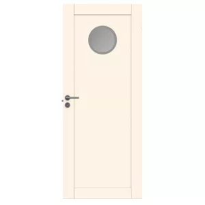 Swedoor Unique 01L GWA 130 White NCS-S 0502-Y Interior Door With Round Glass Panel (With Options)