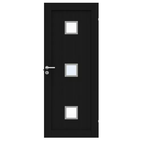 Swedoor Unique 01L GWA 320 Black Stained Oak Interior Door With Clear Glass