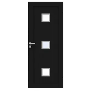 Swedoor Unique 01L GWA 320 Black Stained Oak Interior Door With Clear Glass (With Options)