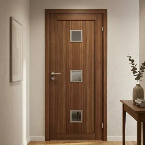 Swedoor Unique 01L GWA 320 Walnut Interior Door With Clear Glass