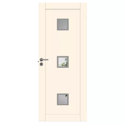 Swedoor Unique 01L GWA 320 White NCS-S 0502-Y Interior Door With Three Square Glass Panels