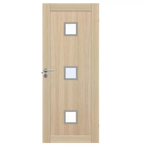 Swedoor Unique 01L GWA 320 White Pigmented Oak Interior Door With Clear Glass
