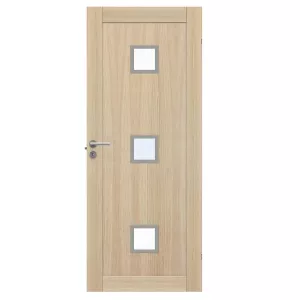 Swedoor Unique 01L GWA 320 White Pigmented Oak Interior Door With Clear Glass (With Options)