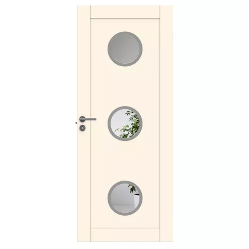 Swedoor Unique 01L GWA 330 White NCS-S 0502-Y Interior Door With Three Round Glass Panels