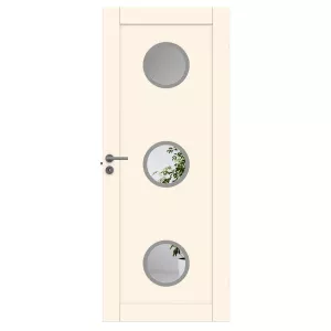 Swedoor Unique 01L GWA 330 White NCS-S 0502-Y Interior Door With Three Round Glass Panels (With Options)