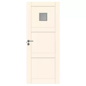 Swedoor Unique 03L GWA 120 White NCS-S 0502-Y Interior Door With Square Glass Panel (With Options)