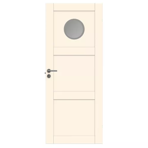 Swedoor Unique 03L GWA 130 White NCS-S 0502-Y Interior Door With Round Glass Panel