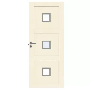 Swedoor Unique 03L GWA 320 White NCS-S 0502-Y Interior Door With Three Square Glass Panels (With Options)