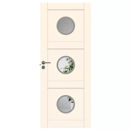 Swedoor Unique 03L GWA 330 White NCS-S 0502-Y Interior Door With Three Round Glass Panels