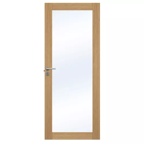 Swedoor Unique GW01L Oak Interior Door With Clear Glass