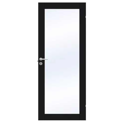 Swedoor Unique GW01L Black Stained Oak Interior Door With Clear Glass