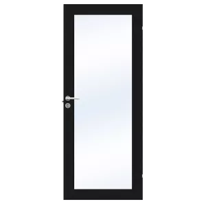 Swedoor Unique GW01L Black Stained Oak Interior Door With Clear Glass (With Options)