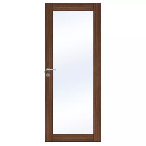 Swedoor Unique GW01L Walnut Interior Door With Clear Glass