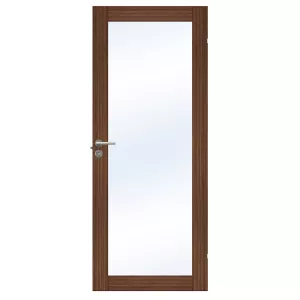 Swedoor Unique GW01L Walnut Interior Door With Clear Glass (With Options)