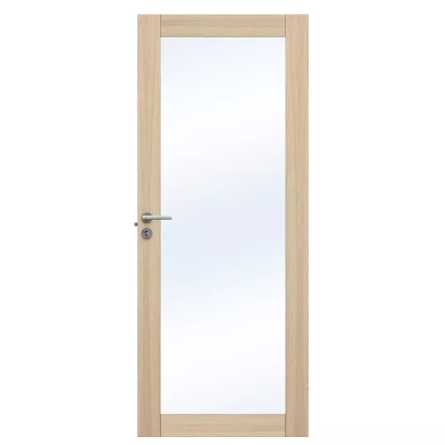 Swedoor Unique GW01L White Pigmented Oak Interior Door With Clear Glass