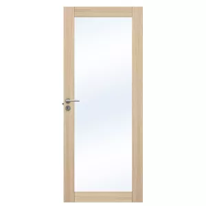 Swedoor Unique GW01L White Pigmented Oak Interior Door With Clear Glass (With Options)