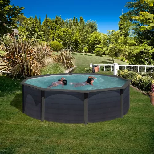 Swim & Fun Basic Pool Round 350x120cm Black Graphite