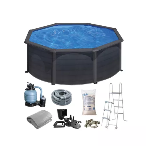 Swim & Fun Basic Pool Round 350x120cm Black Graphite