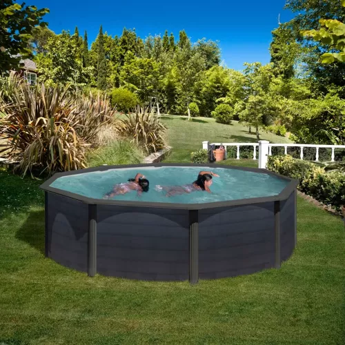 Swim & Fun Basic Pool Round 460x120cm Black Graphite