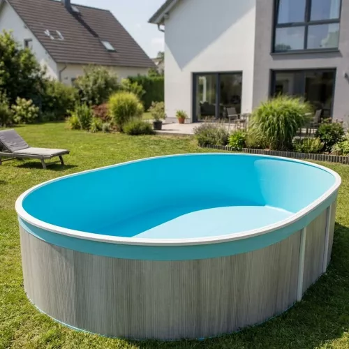 Swim & Fun Poolliner Overlay 0,4mm Til Fritstående Oval Pool 500x300x120cm