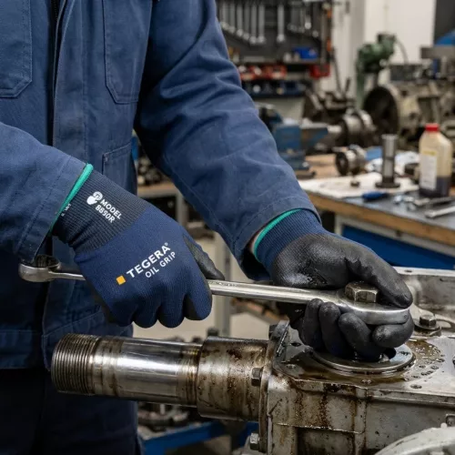 Working Glove 8850R Oil Grip Size-10 6pcs Tegera