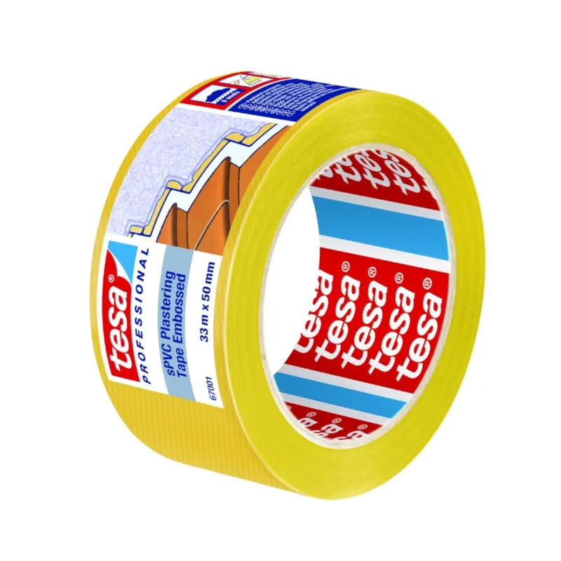 Bygg-Och Skyddstejp sPVC Präglad 67001 UV 50mmx33m Gul Tesa