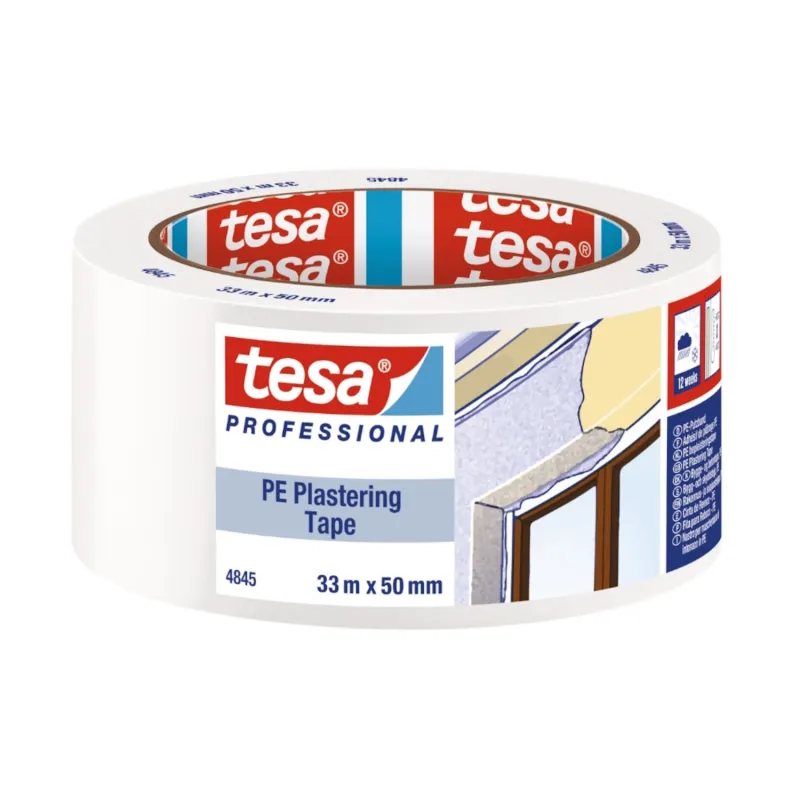 Byggtejp PE 4845 50mmx33m Vit 6st Tesa