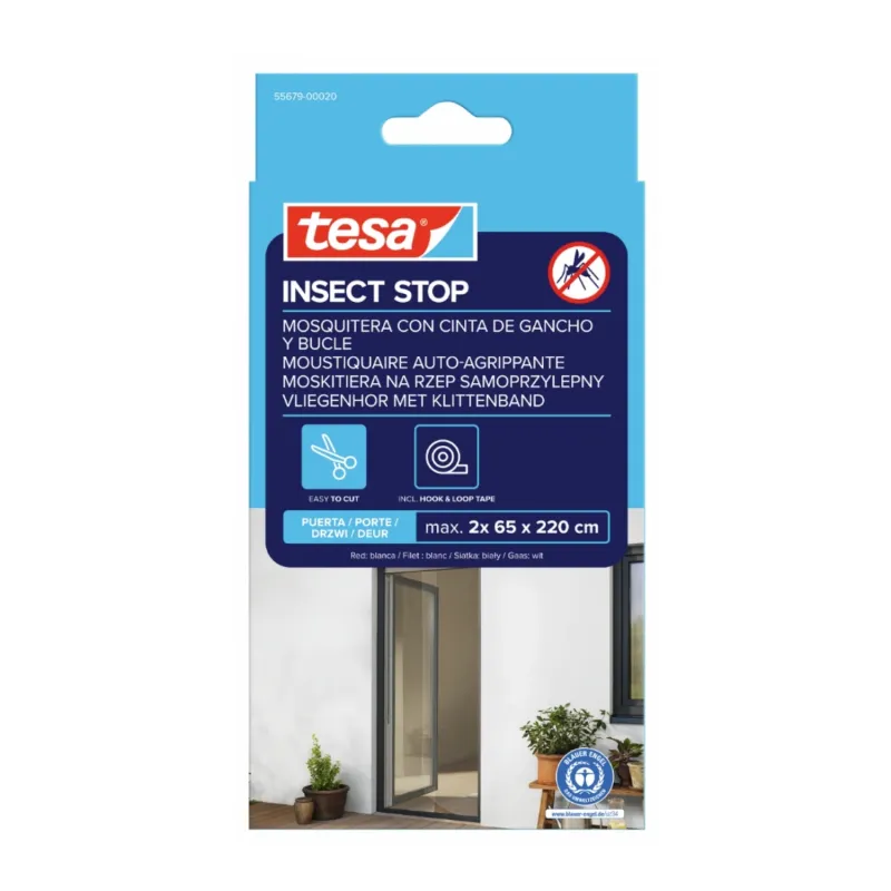 Insektsnät Standard Dörr 65x220cm Vit 15st Tesa