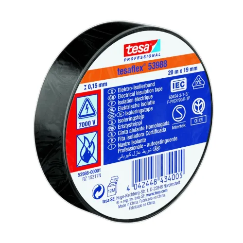 Isoleringstape 53988 19mmx20m Sort Tesa