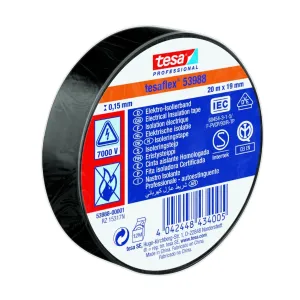 Isoleringstape 53988 19mmx20m Sort Tesa