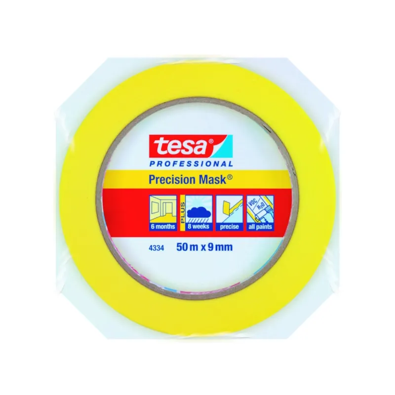 Maskeringstape 4334 Precision 9mmx50m Gul Tesa